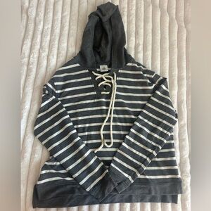Cabi grey striped hoodie